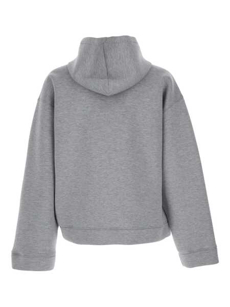 Bluze de trening MSGM Grey Hoodie With Contrasting Logo Embroidery In Cotton Man GREY Barbati (BM 18767307) 2