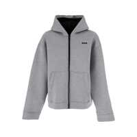 Bluze de trening Grey Hoodie With Contrasting Logo Embroidery In Cotton Man Barbati