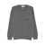 MSGM Grey Crew Neck Sweater With Front Logo In Wool Man GREY
