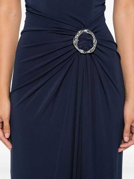Rochii SIMKHAI Emma Blue Strapless Long Dress With Ring Embellishment In Tech Fabric Stretch Woman BLUE Femei (BM 18767433) 5