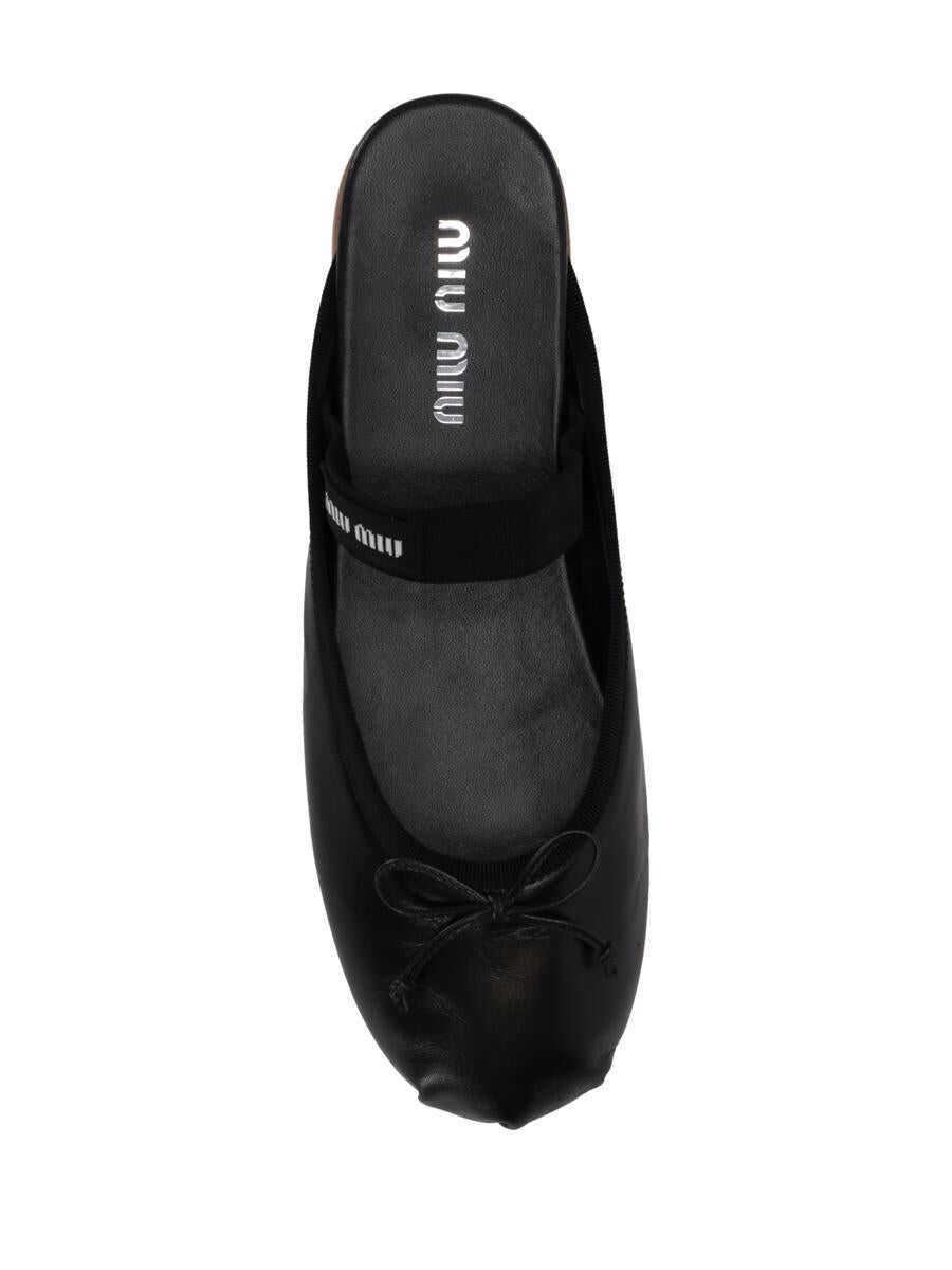 Sandale Miu Miu Miu Miu Sabot Capretto 4 Black Femei (BM 18767589) 4