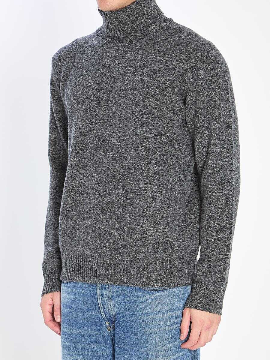 Pulovere Roberto Collina Mouline Turtleneck Sweater GREY Barbati (BM 18768045) 2
