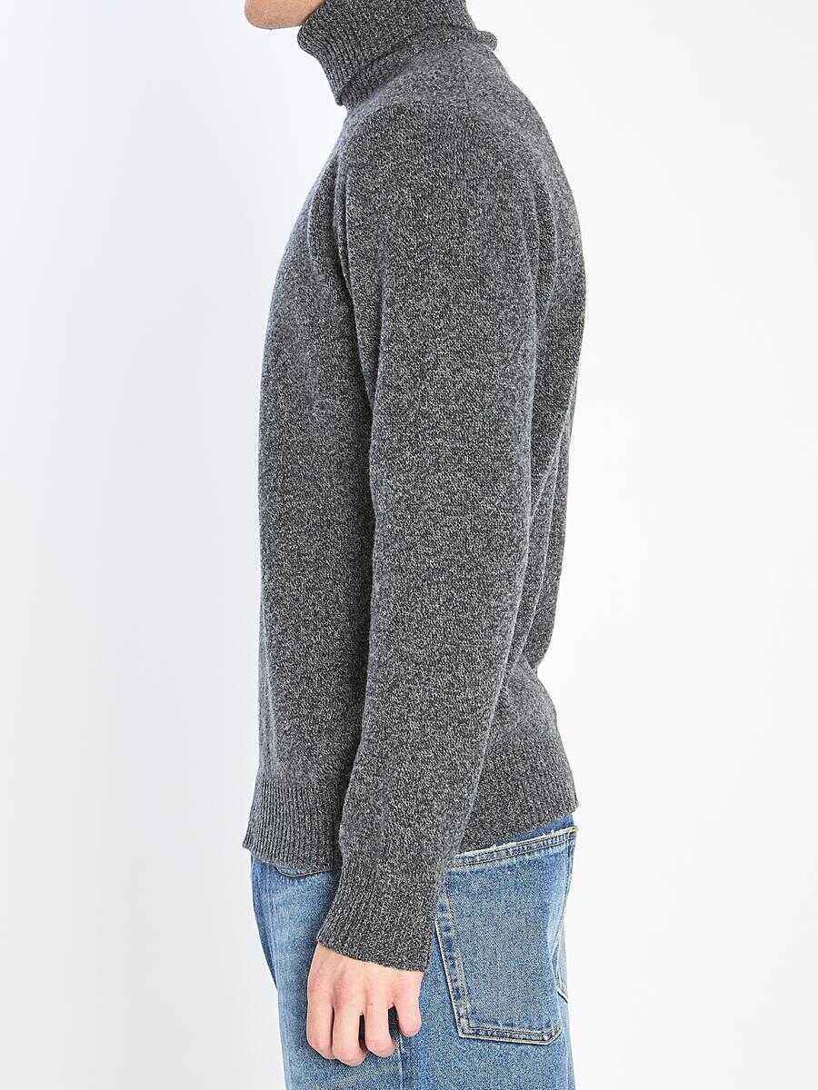 Pulovere Roberto Collina Mouline Turtleneck Sweater GREY Barbati (BM 18768045) 3