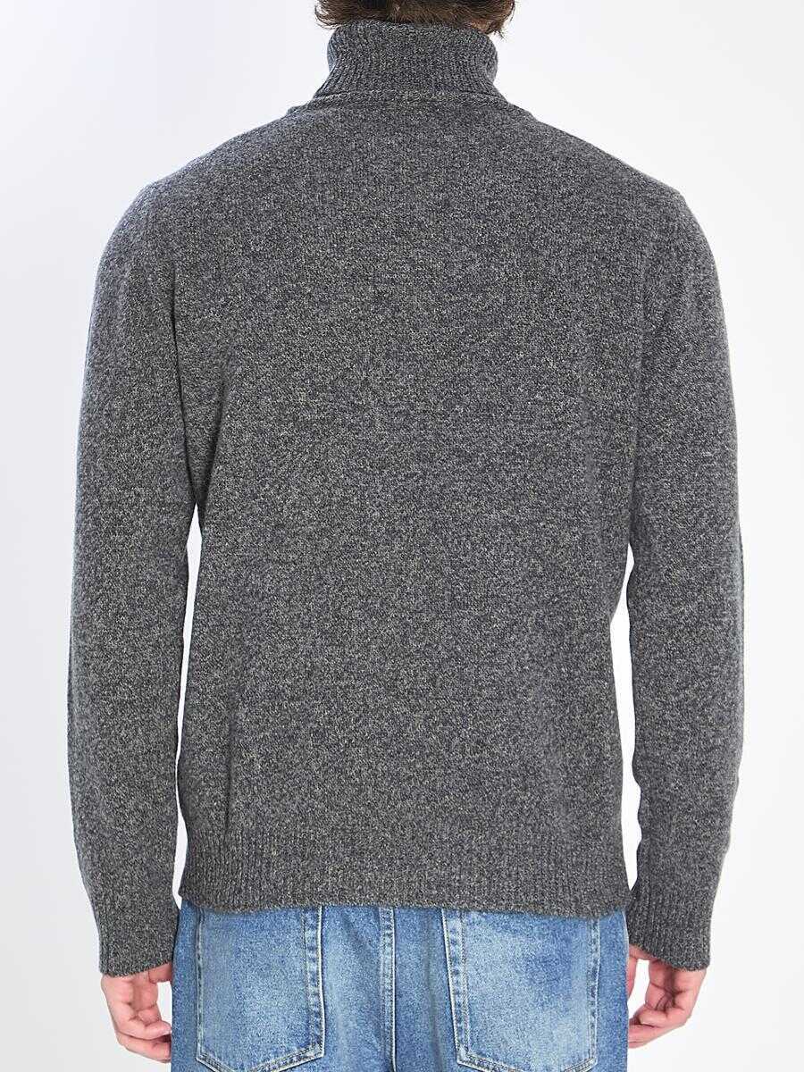 Pulovere Roberto Collina Mouline Turtleneck Sweater GREY Barbati (BM 18768045) 4