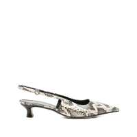 Sandale Aeyde Catrina Snake Print Calf Leather Creamy Shoes Femei