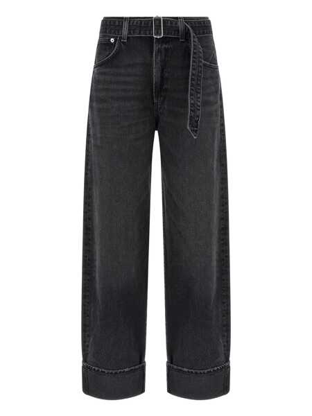 Blugi AGOLDE Arcane Grey Jeans With Belt And Turn-Up Hem In Denim Woman GREY Femei (BM 18768237) 1