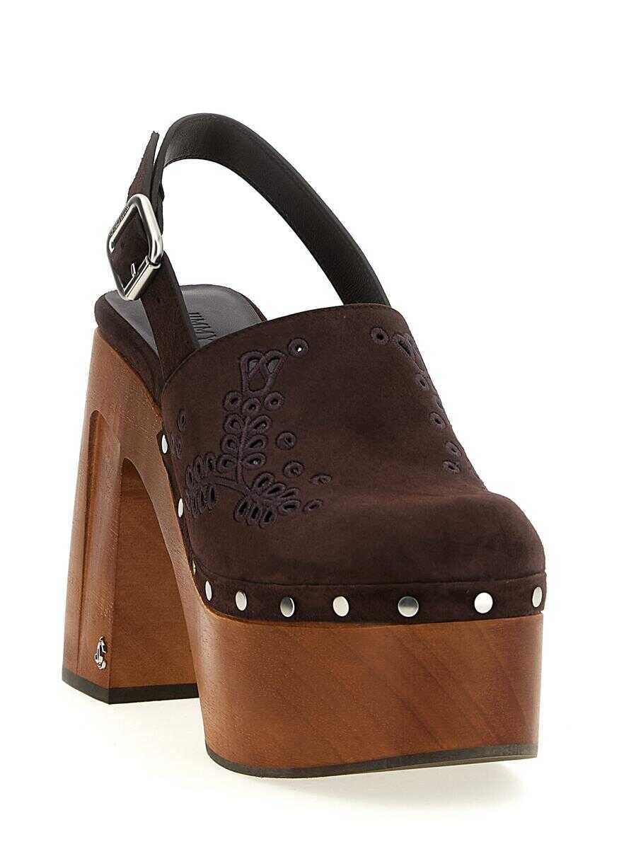 Pantofi cu toc Jimmy Choo Jimmy Choo Alida Clog BROWN Femei (BM 18768315) 2