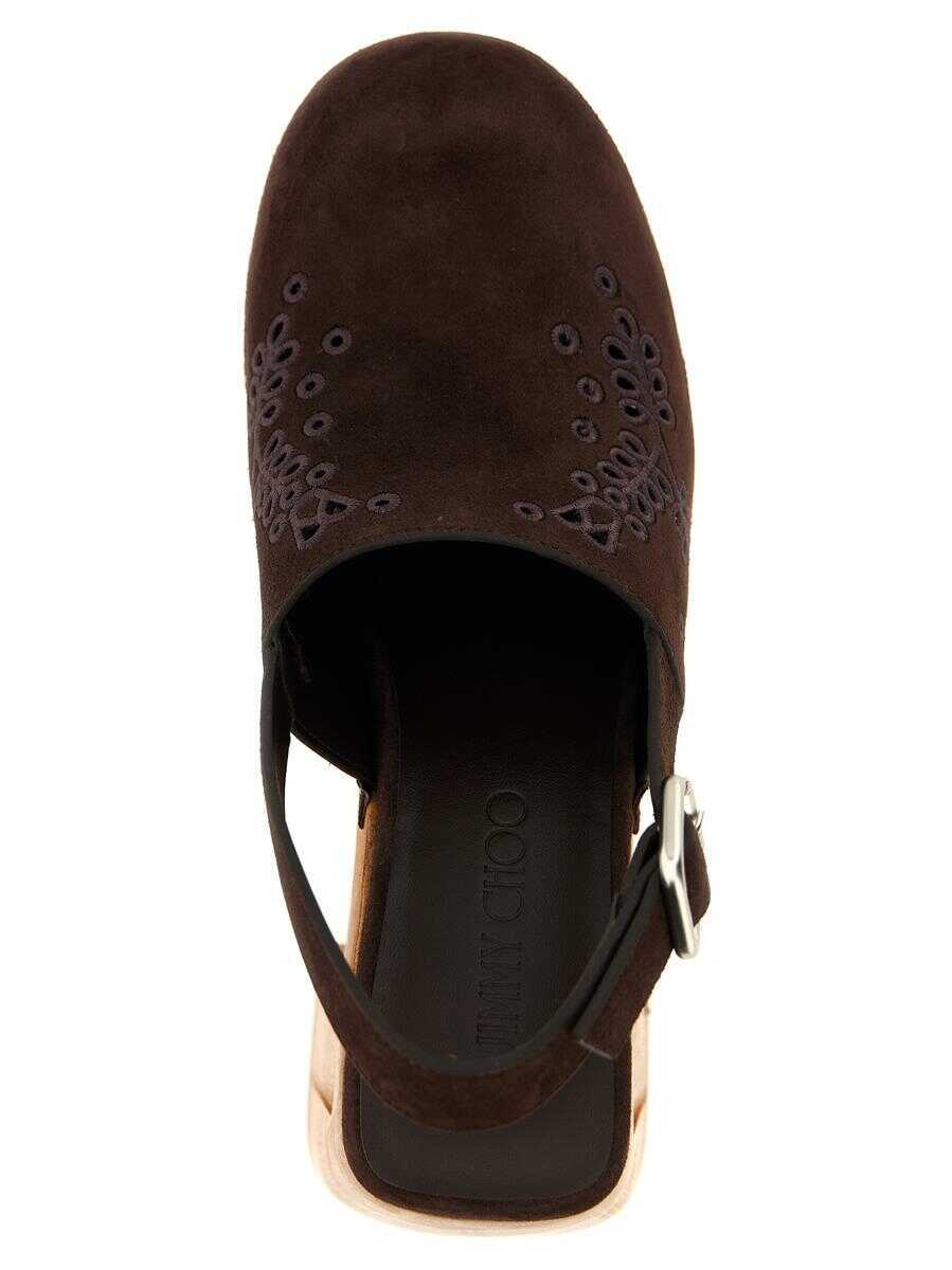 Pantofi cu toc Jimmy Choo Jimmy Choo Alida Clog BROWN Femei (BM 18768315) 4