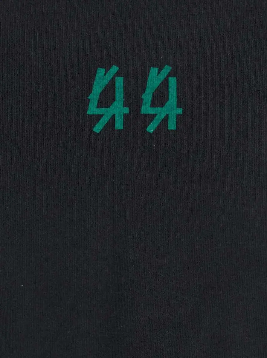 Tricouri M44 LABEL GROUP Black Crew Neck T-Shirt With Logo On Front And Back In Cotton Man Black Barbati (BM 18768429) 3