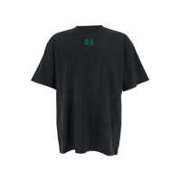 Tricouri Black Crew Neck T-Shirt With Logo On Front And Back In Cotton Man Barbati