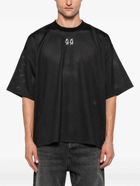 Tricouri M44 LABEL GROUP Black Crew Neck T-Shirt With Logo On Front And Back In Cotton Man Black Barbati (BM 18768435) 3