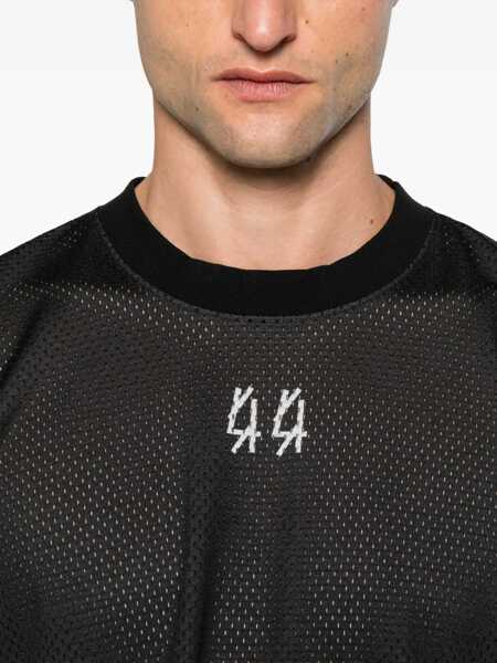 Tricouri M44 LABEL GROUP Black Crew Neck T-Shirt With Logo On Front And Back In Cotton Man Black Barbati (BM 18768435) 4