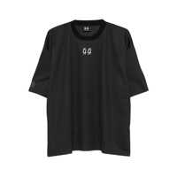 Tricouri Black Crew Neck T-Shirt With Logo On Front And Back In Cotton Man Barbati