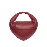 Genti de mana Federico Cina 'Tortellino' Midi Bag In Burgundy Leather Femei