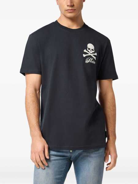 Tricouri Philipp Plein Philipp Plein Skull & Bones Print T-Shirt Black Barbati (BM 18769233) 2