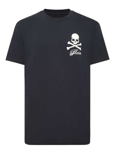 Tricouri Philipp Plein Philipp Plein Skull & Bones Print T-Shirt Black Barbati (BM 18769233) 1