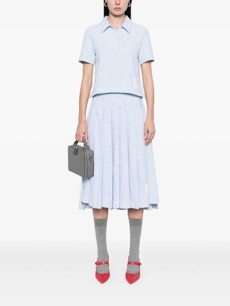 Fuste Thom Browne Thom Browne Pleated Tweed Skirt BLUE Femei (BM 18769323) 2