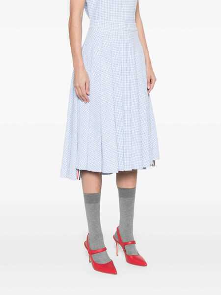 Fuste Thom Browne Thom Browne Pleated Tweed Skirt BLUE Femei (BM 18769323) 3