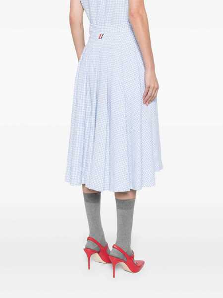 Fuste Thom Browne Thom Browne Pleated Tweed Skirt BLUE Femei (BM 18769323) 4