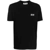 Tricouri Black Crewneck T-Shirt With Logo On The Front And Back In Cotton Man Barbati