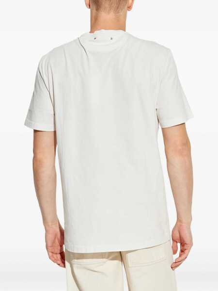 Tricouri Golden Goose White Crewneck T-Shirt With Logo Lettering On The Front In Cotton Man WHITE Barbati (BM 18769842) 4