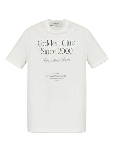Tricouri Golden Goose White Crewneck T-Shirt With Logo Lettering On The Front In Cotton Man WHITE Barbati (BM 18769842) 1