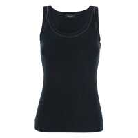 Topuri Black Sleeveless Top With Round Neck In Cotton Woman Femei