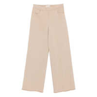 Pantaloni casual Via Masini 80 Cotton Wide-Leg Trousers Femei