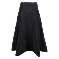 Fuste Jacquemus Blue 'De-Nîmes Triangle' Denim Flared Skirt Femei