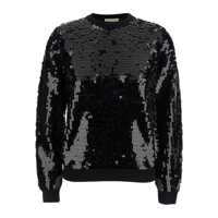 Pulovere Black Sweater With All-Over Sequins In Wool Woman Femei