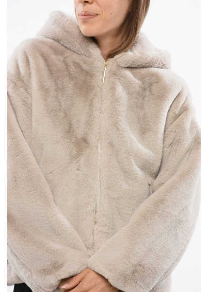 Jachete TATRAS Faux Fur Yumola Jacket With Hood Beige Femei (BM 18773161) 3