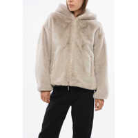Jachete Faux Fur Yumola Jacket With Hood Femei