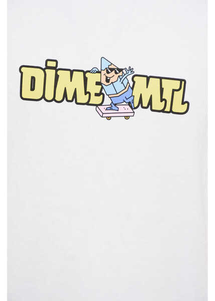 Tricouri Dime Cotton Crew-Neck T-Shirt With Print White Barbati (BM 18773182) 3