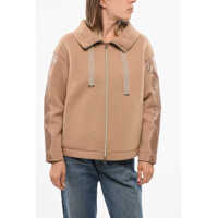 Bluze de trening Resort Mock Neck Sweatshirt With Nylon Inserts Femei