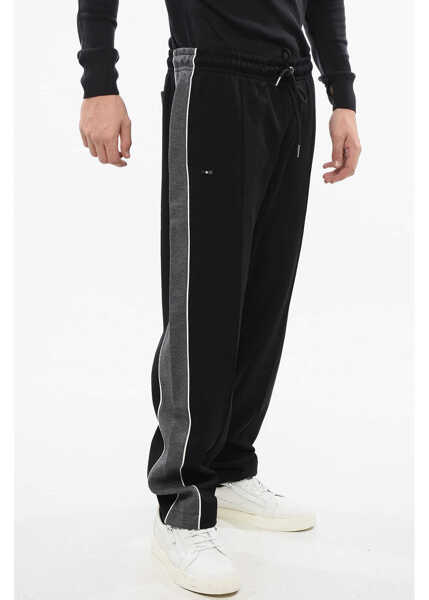 Pantaloni de trening EDENPARK Cotton Querelleur Joggers With Contrasting Side Bands Black Barbati (BM 18773245) 3