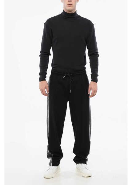Pantaloni de trening EDENPARK Cotton Querelleur Joggers With Contrasting Side Bands Black Barbati (BM 18773245) 4