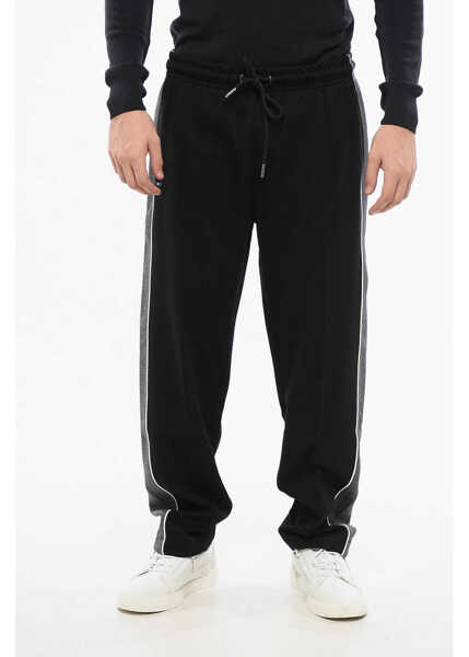 Pantaloni de trening EDENPARK Cotton Querelleur Joggers With Contrasting Side Bands Black Barbati (BM 18773245) 1