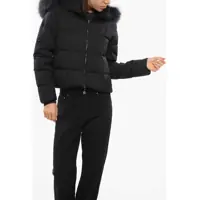 Geci de iarna Nylon Aveci Down Jacket With Fur Hood Femei