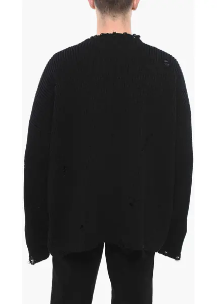 Pulovere DSQUARED2 Distressed Effect Icon Crewneck Sweater Black Barbati (BM 18773263) 2