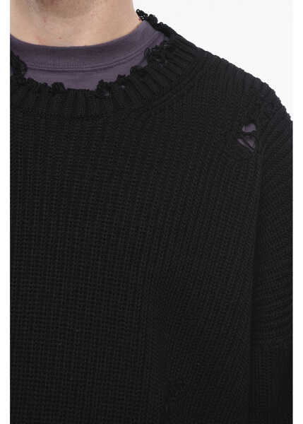 Pulovere DSQUARED2 Distressed Effect Icon Crewneck Sweater Black Barbati (BM 18773263) 4