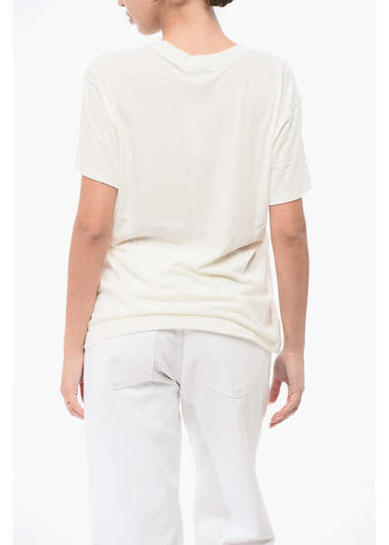 Tricouri Eterne Solid Color Crew-Neck T-Shirt White Femei (BM 18773269) 2