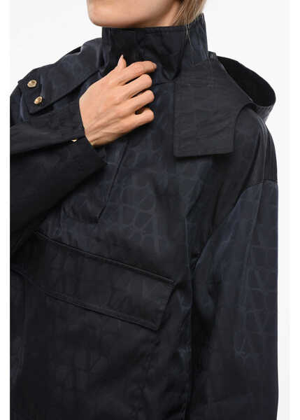 Jachete Valentino Garavani All-Over Monogram Nylon Anorak Blue Femei (BM 18774304) 3