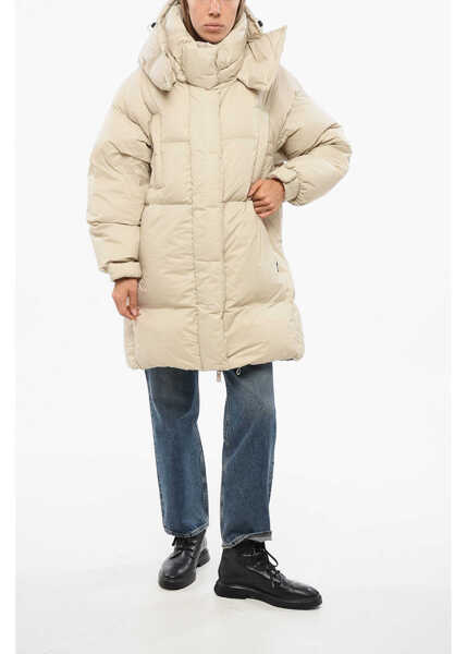 Geci de iarna Bacon Removable Hood Puffa Down Jacket Beige Femei (BM 18774313) 4