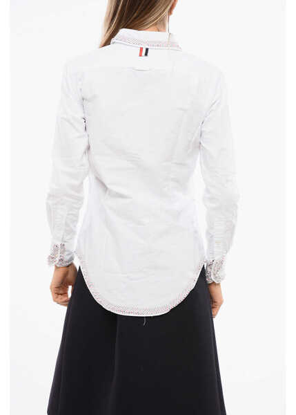 Camasi casual Thom Browne Oxford Cotton Shirt With Embroidery White Femei (BM 18774319) 2