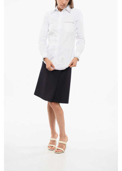 Camasi casual Thom Browne Oxford Cotton Shirt With Embroidery White Femei (BM 18774319) 4
