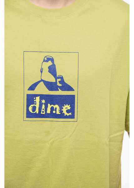 Tricouri Dime Cotton Crew-Neck T-Shirt With Print Green Barbati (BM 18774322) 3