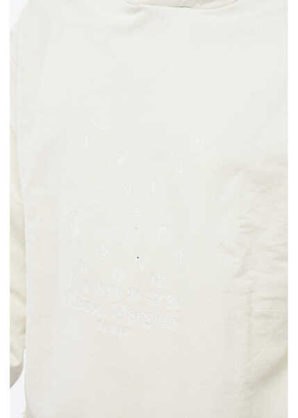 Bluze de trening Maison Margiela Mm1 Brushed Cotton Hoodie With Embroidered Logo White Barbati (BM 18774328) 3