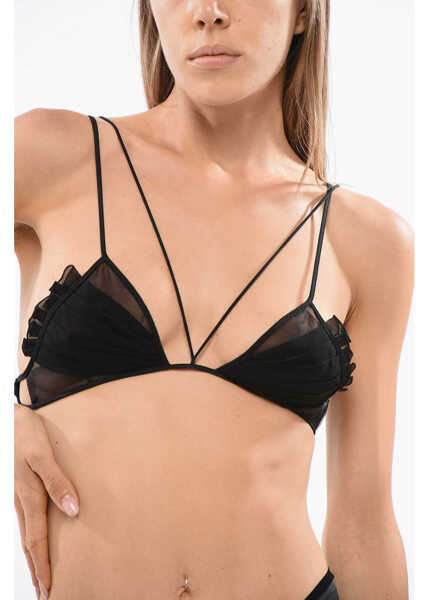 Sutiene NENSI DOJAKA Sheer Silk Bra Black Femei (BM 18774343) 1