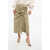 Bottega Veneta Popeline Midi Skirt With Front Draping Beige