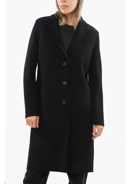 Paltoane Harris Wharf London Virgin Wool Boiled Coat With 3 Buttons Black Femei (BM 18774379) 1